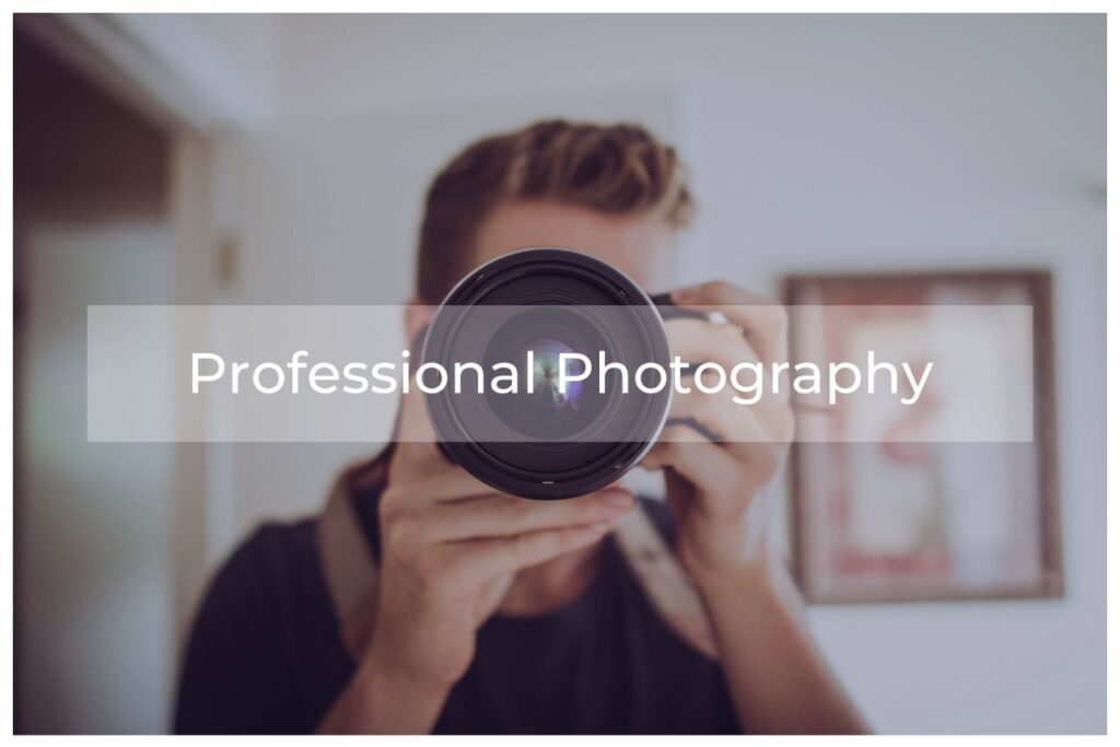 A photographer aiming their camera to the viewer that shows we have photography in our marketing.